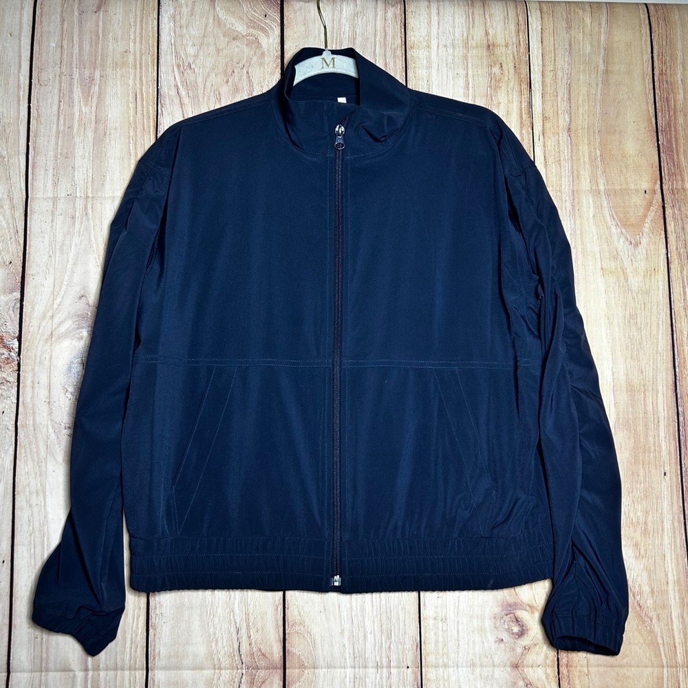 Soma Everstretch Track Jacket Womens M Navy Blue Full Zip Athleisure Performance